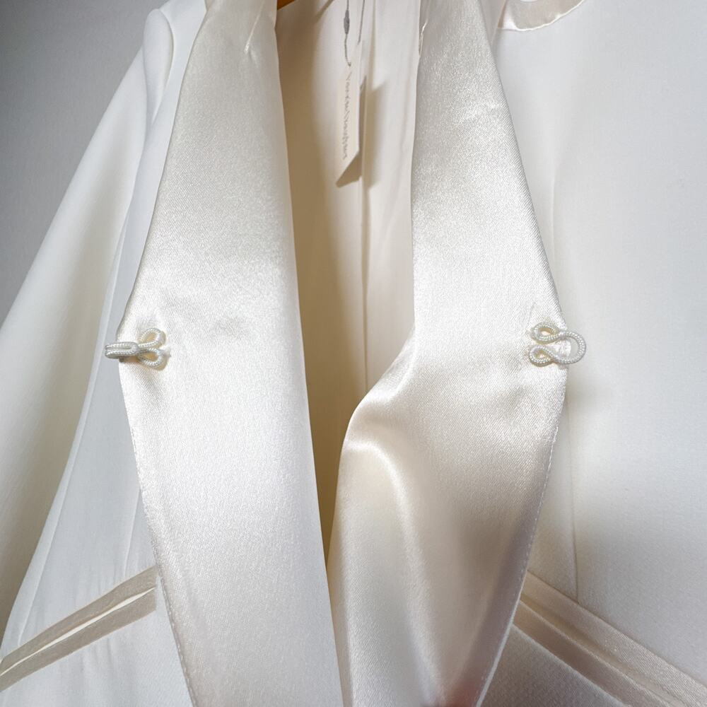 NWT Favorite Daughter The Suiting Blazer Ivory Size XS Satin Lapel SP24 $398 - Picture 9 of 17